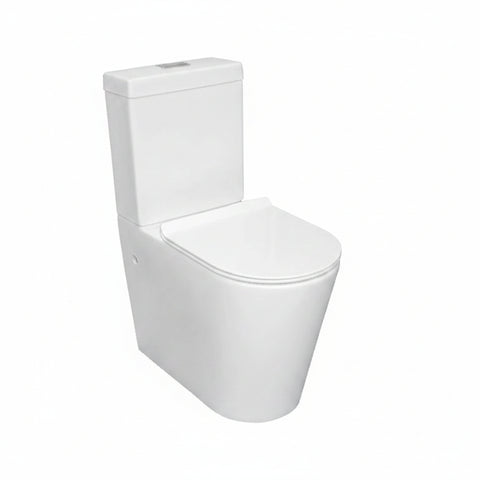 Extra Height Back To Wall Rimless Flush Toilet Suite with Soft Close Seat