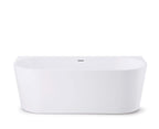 Paco Back to Wall Freestanding Bath with Overflow 1400 / 1500 / 1700mm - Gloss White