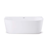 Niko Back to Wall Freestanding Bath with Overflow 1500mm - Gloss White