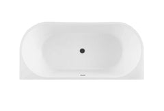 Niko Back to Wall Freestanding Bath with Overflow 1500mm - Gloss White