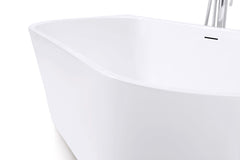 Niko Back to Wall Freestanding Bath with Overflow 1500mm - Gloss White