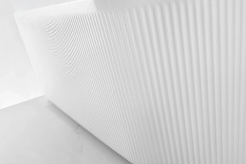 Nova Corner Right Hand Corner Back to Wall Fluted Bath 1500mm - Matt White