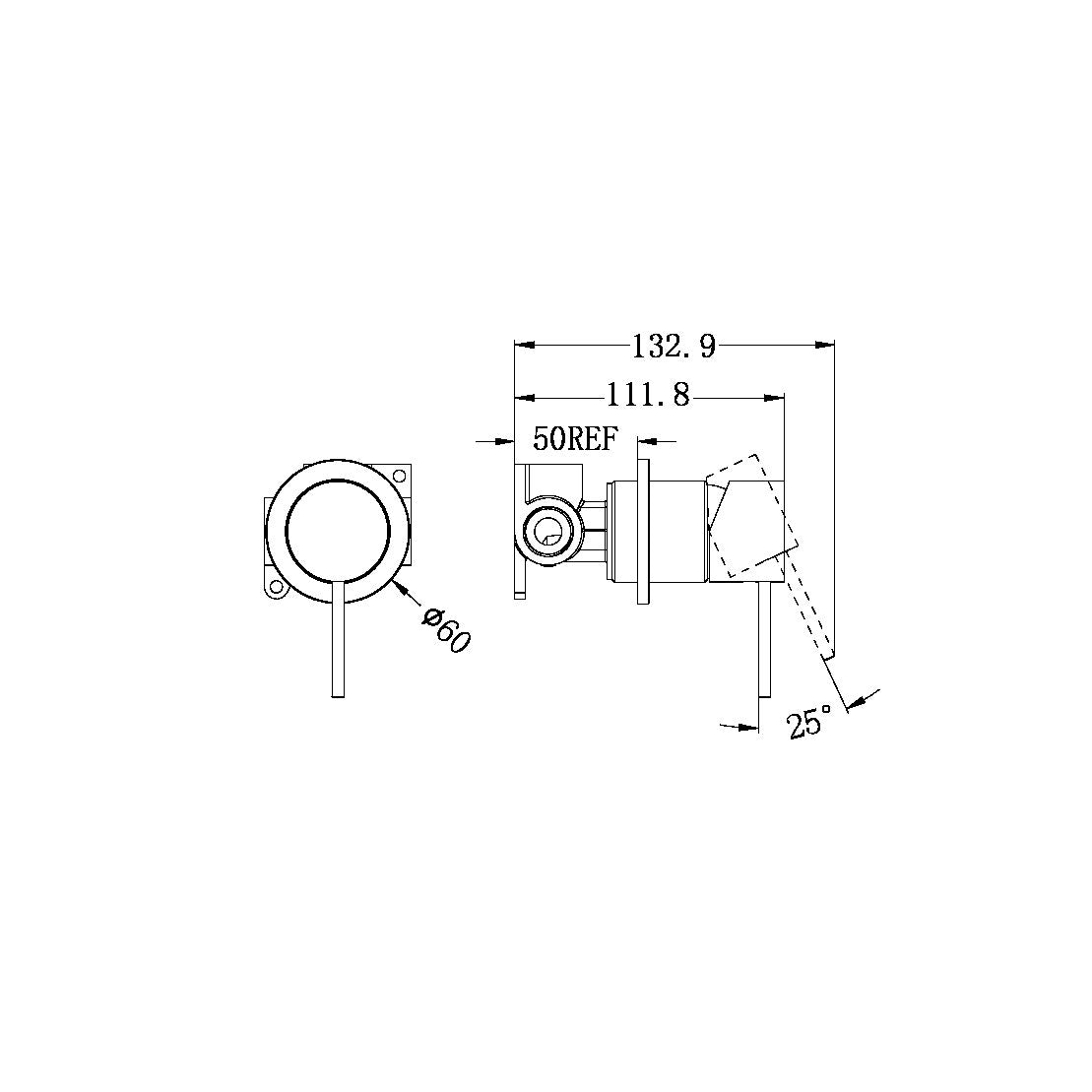 NERO Mecca Shower / Bath Mixer (60mm Backplate) - Various Colours