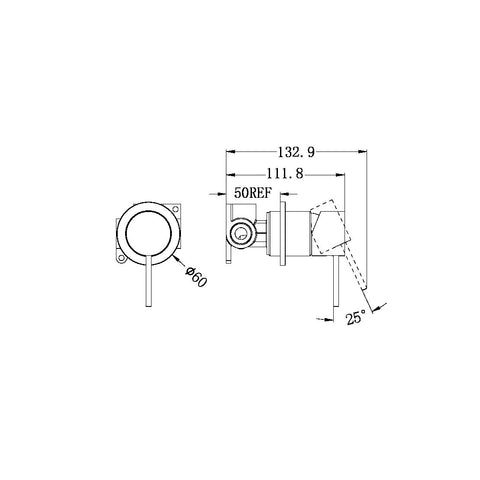NERO Mecca Shower / Bath Mixer (60mm Backplate) - Various Colours
