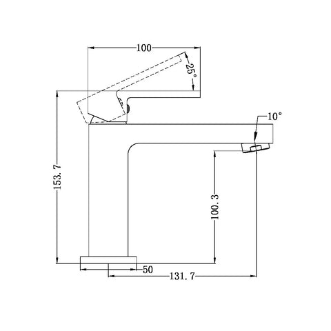Nero Tapware BM04 Ecco Bench Mount Basin Mixer - Various Colours