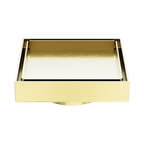 NERO Square Tile Insert Floor Waste Outlet Brushed Gold