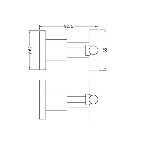 Cross Handle Shower/Bath Wall Top Assembly - Various Colours