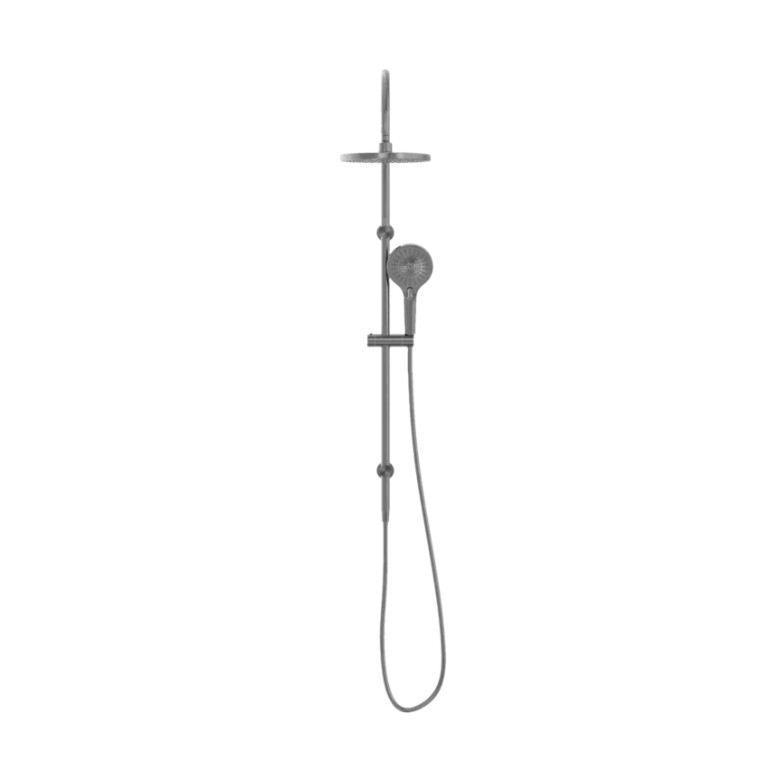 Felix Round Dual Shower Rail with Air Shower in Gunmetal