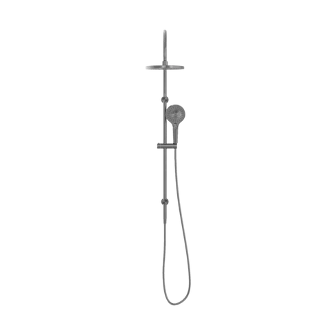 Felix Round Dual Shower Rail with Air Shower in Gunmetal
