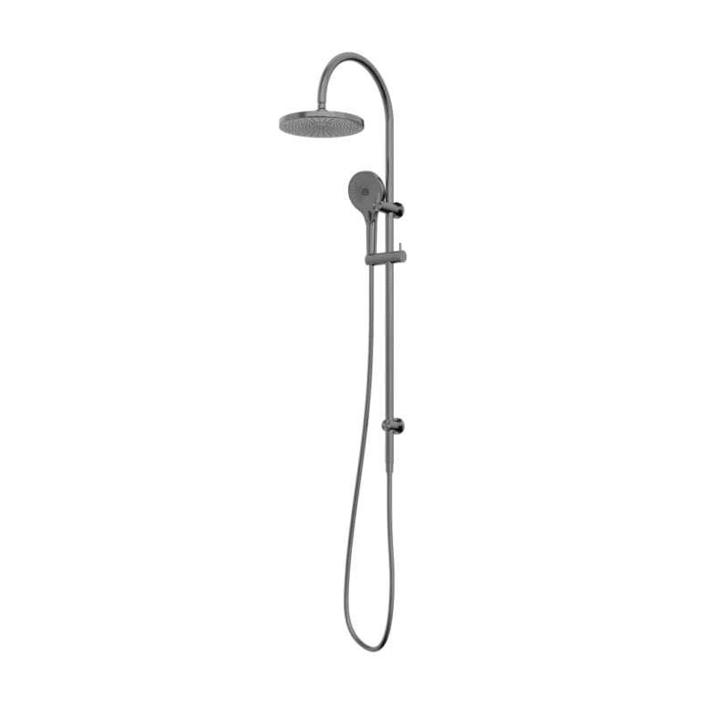 Felix Round Dual Shower Rail with Air Shower in Gunmetal Side