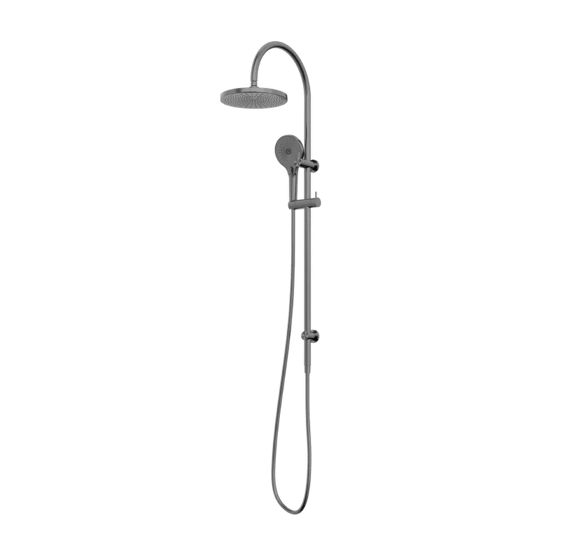 Felix Round Dual Shower Rail with Air Shower in Gunmetal Side