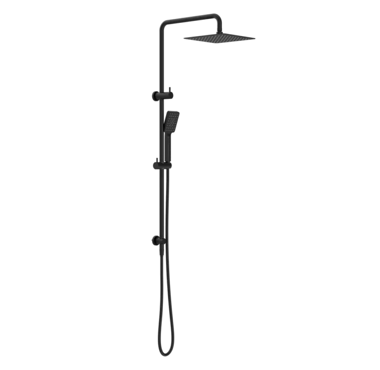 Nero Square Project Dual Shower Rail - Various Colours