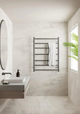 NRO90002HGR 240Volt Straight Graphite Heated Towel Rail Round 600x800mm
