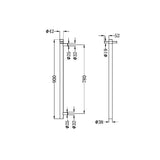 NROV900HMW 12V Vertical Bar Matte White Heated Towel Rail Round 900mm