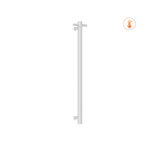 NROV900HMW 12V Vertical Bar Matte White Heated Towel Rail Round 900mm
