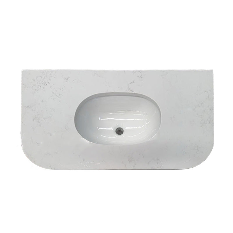 MBS  MB Vanity Flat Curved Stone Top with Undermount Basin (No Taphole) - 510 x 910 / 1210 / 1510mm