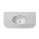 MBS  MB Vanity Flat Curved Stone Top with Undermount Basin (No Taphole) - 510 x 910 / 1210 / 1510mm