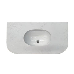 MBS  MB Vanity Flat Curved Stone Top with Undermount Basin (No Taphole) - 510 x 910 / 1210 / 1510mm