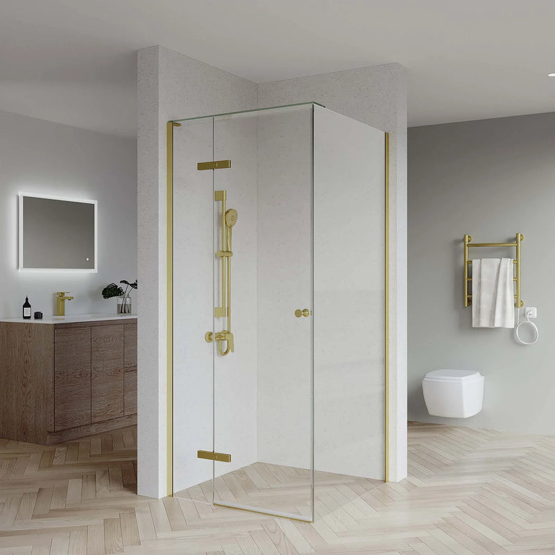 SS0817 - 10mm Semi Frameless Shower Screen (2000mm high) with Top Glass Plate - Various Colours & Sizes