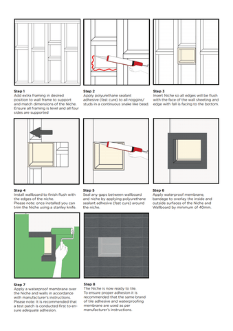 Shower Wall Niche - Various Sizes
