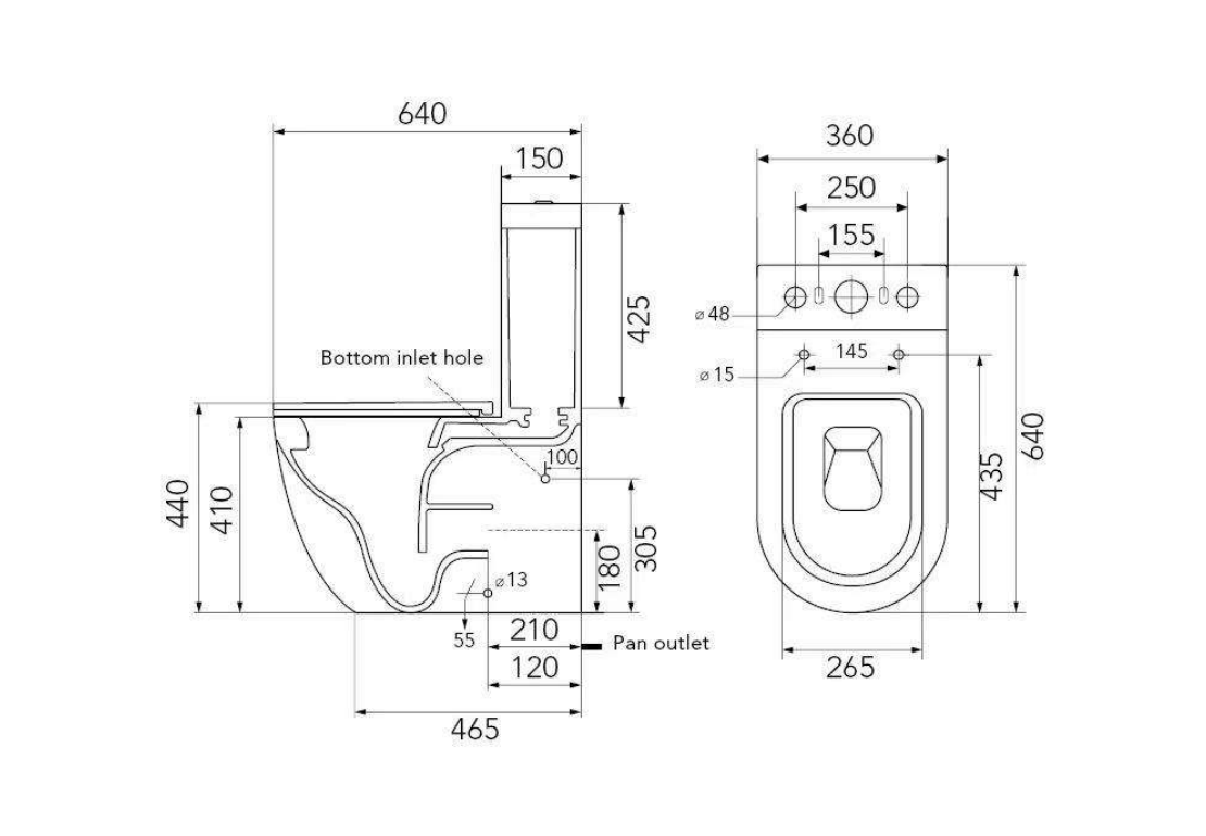 Ora Back To Wall Tornado Rimless Flush Toilet Suite with Soft Close Seat - White (4 Star)
