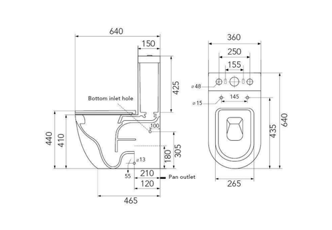 Ora Back To Wall Tornado Rimless Flush Toilet Suite with Soft Close Seat - White (4 Star)