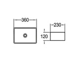 Zen Counter Top Ceramic Basin 360x230mm - Gloss White