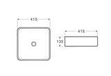 Verdant Gloss White Above Counter Ceramic Basin 415x415mm