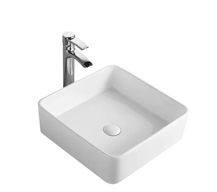 Verdant Gloss White Above Counter Ceramic Basin 415x415mm