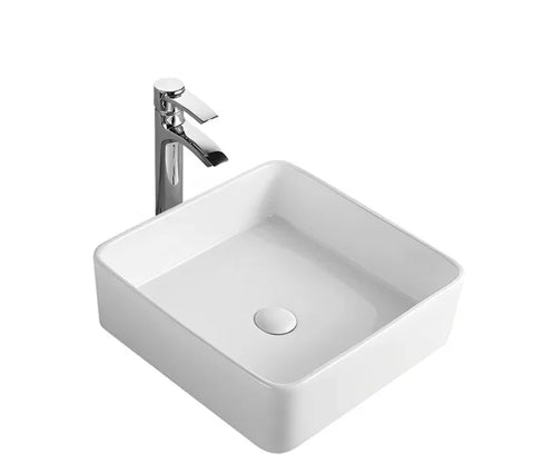Verdant Gloss White Above Counter Ceramic Basin 415x415mm