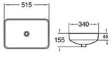Natura Rectangular Insert Ceramic Basin 515x340mm - Various Colours