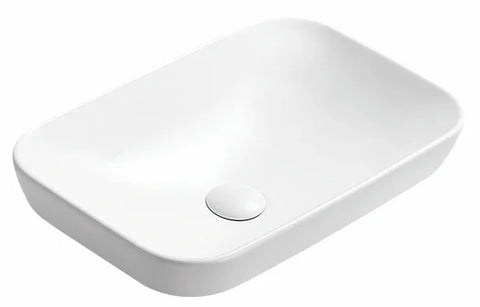 Natura Rectangular Semi-Inset Ceramic Basin 515x340mm - Various Colours