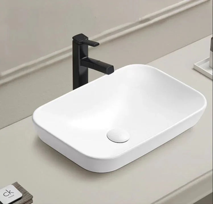 Natura Rectangular Semi-Inset Ceramic Basin 515x340mm - Various Colours