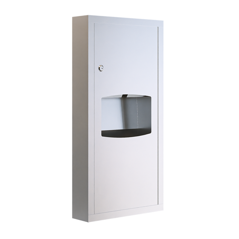 Surface Mounted Paper Towel Dispenser & Waste Receptacle in Satin Stainless Steel - ML710_SM_MK3