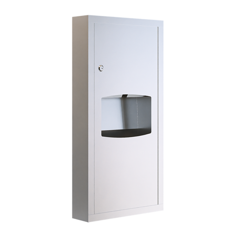 Surface Mounted Paper Towel Dispenser & Waste Receptacle in Satin Stainless Steel - ML710_SM_MK3