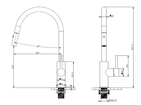 ELIN Kitchen / Laundry Sink Mixer with Pullout and Veggie Spray (two settings) - Various Colours
