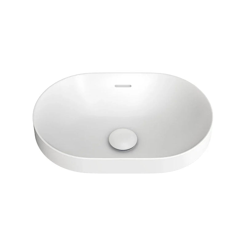 Oceana Oval Semi-Inset Ceramic Basin 555x365mm - Gloss White