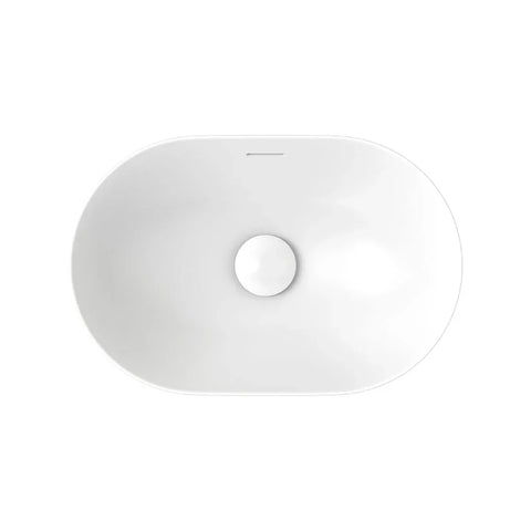 Oceana Oval Semi-Inset Ceramic Basin 555x365mm - Gloss White