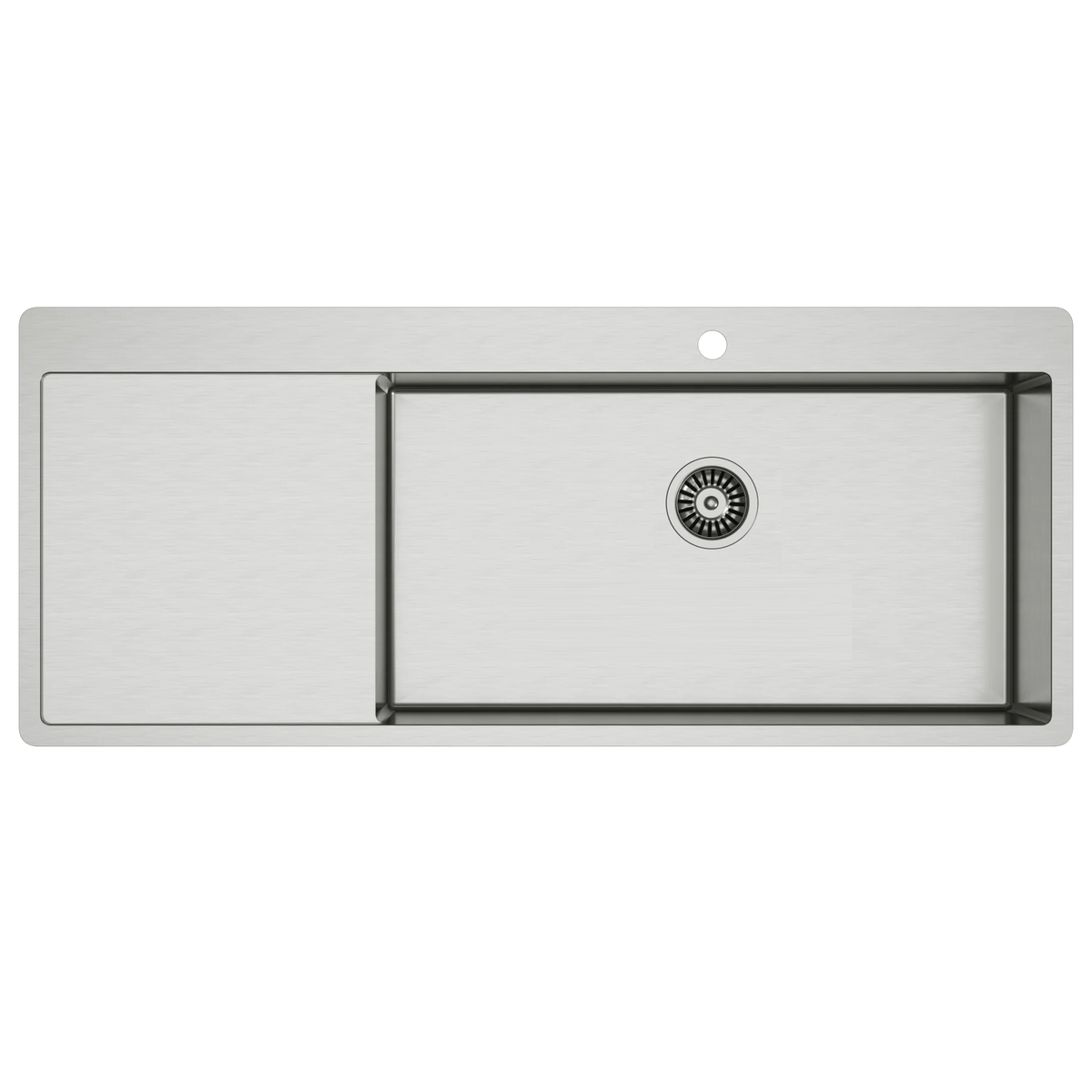 Mega 1200x500x250mm Single Bowl with Drainer Topmount Tap Landing Kitchen Sink