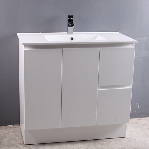 BV03 Gloss White Fingerpull Freestanding Vanity - 600 / 750 / 800 / 900 / 1000 / 1200 / 1500 / 1800mm