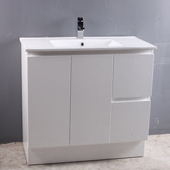 BV03 Gloss White Fingerpull Freestanding Vanity - 600 / 750 / 800 / 900 / 1000 / 1200 / 1500 / 1800mm