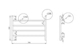 BV Non Heated Towel Ladder Round Bar in Black TL-7050-RND BLK 700mm