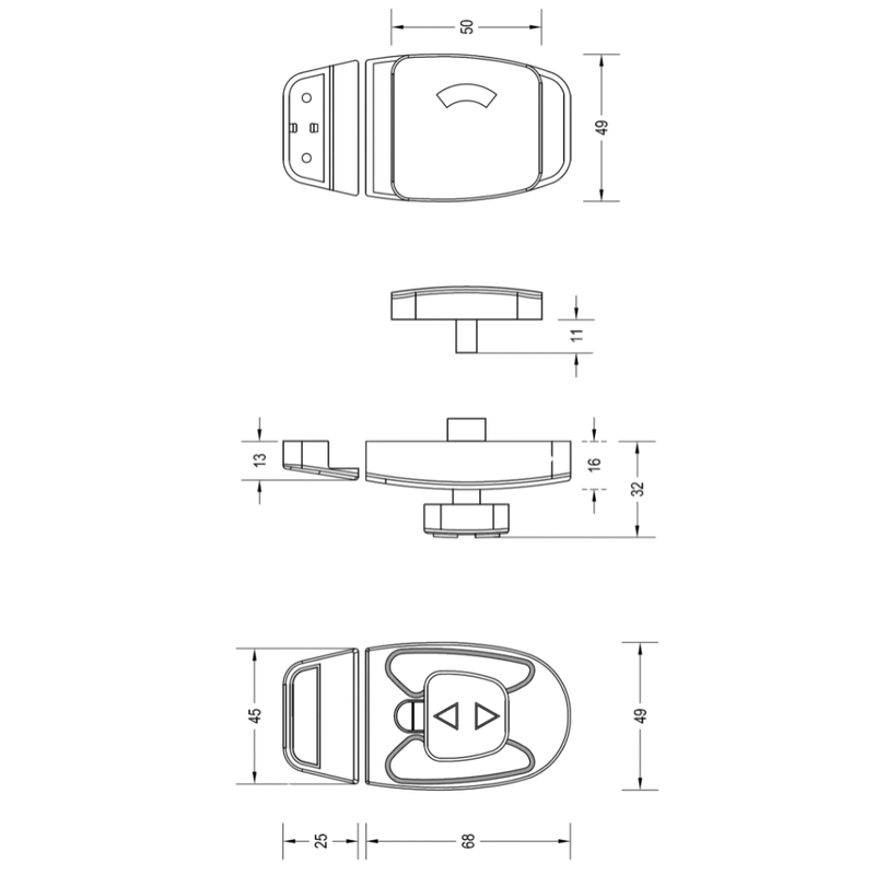 Sera Slide Lock & Indicator Set in Antimicrobial - SERA_LOCK_ANMB