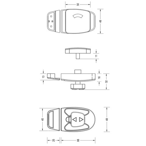 Sera Slide Lock & Indicator Set in Designer Black - SERA_LOCK_DESIGNER