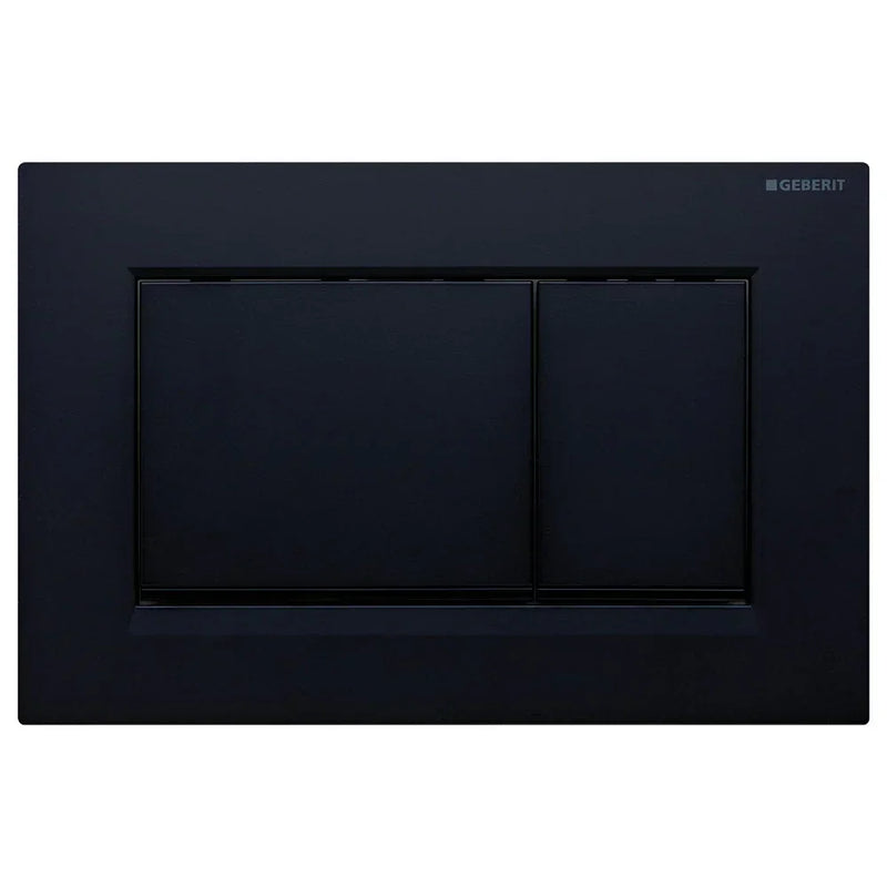 Square Button Flush Plate for Geberit In-Wall Cistern Toilet - Black