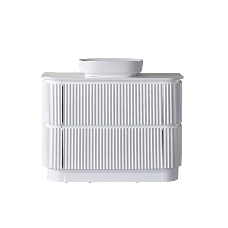 BV85 Matt White Freestanding Fluted Plywood Vanity - 900/1200/1500mm