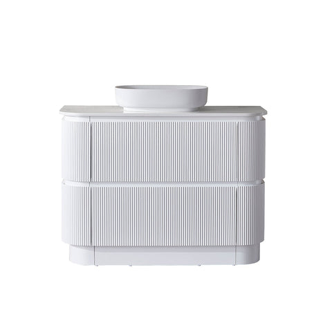 BV85 Matt White Freestanding Fluted Plywood Vanity - 900/1200/1500mm