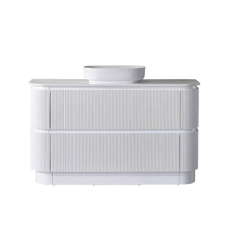 BV85 Matt White Freestanding Fluted Plywood Vanity - 900/1200/1500mm