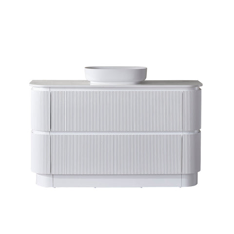 BV85 Matt White Freestanding Fluted Plywood Vanity - 900/1200/1500mm