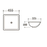 Liano Rectangular Undermount Ceramic Basin 455 x 325mm - Matte Black